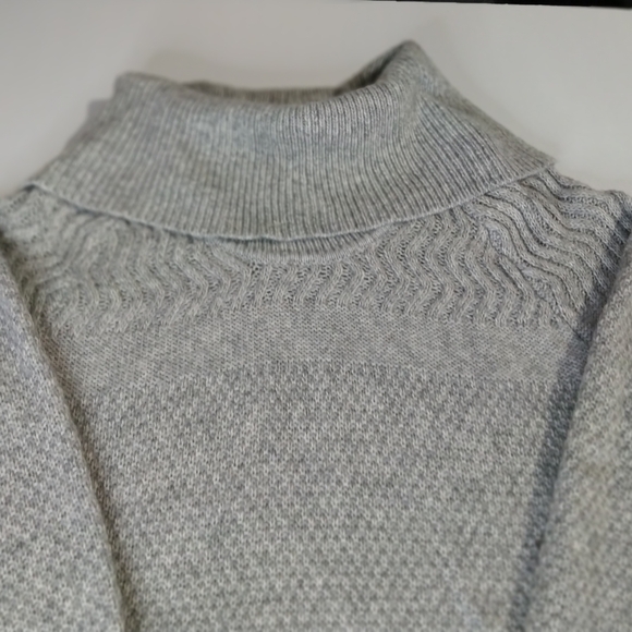 Calvin Klein Heather Gray Cowl Neck Sweater - Picture 2 of 11